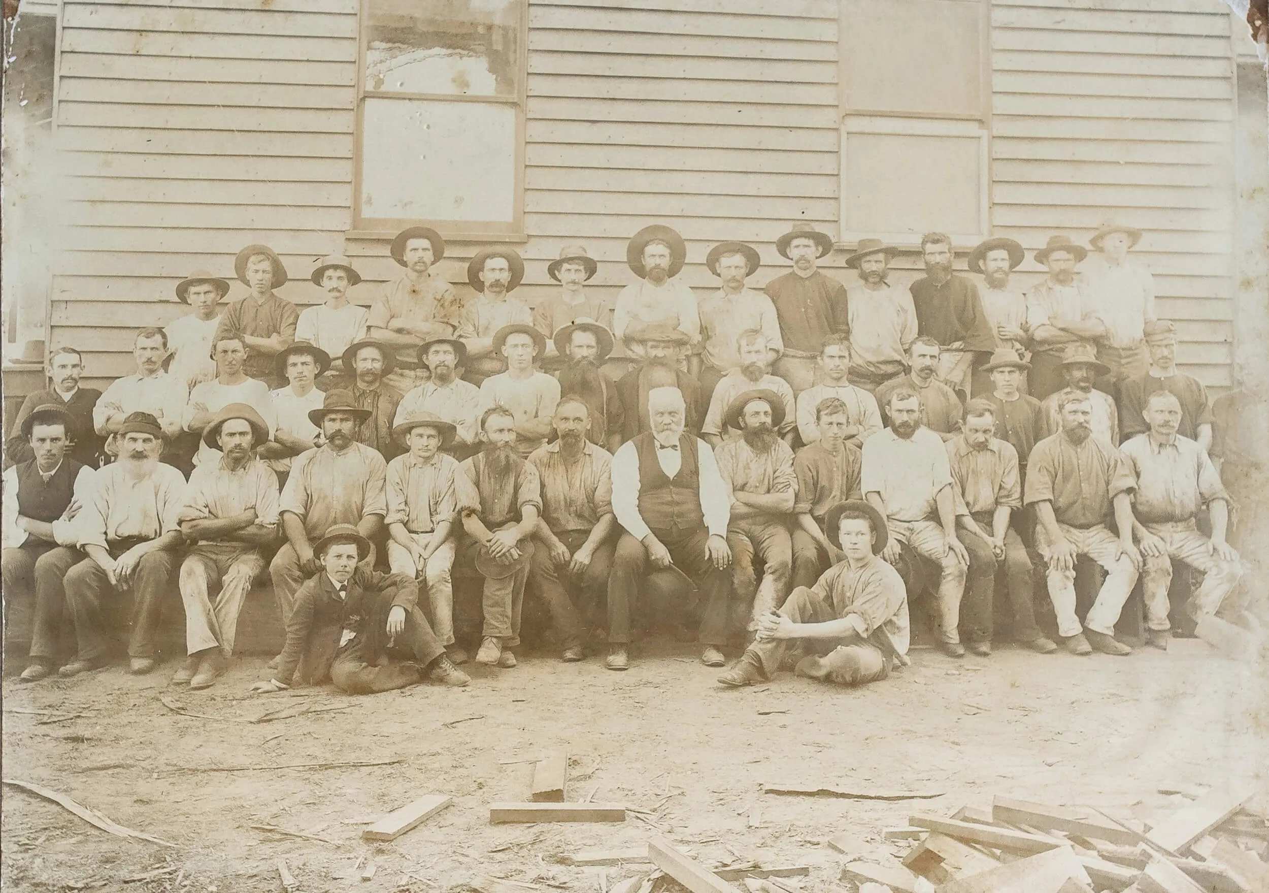 Historic group photo of early Hyne employees.