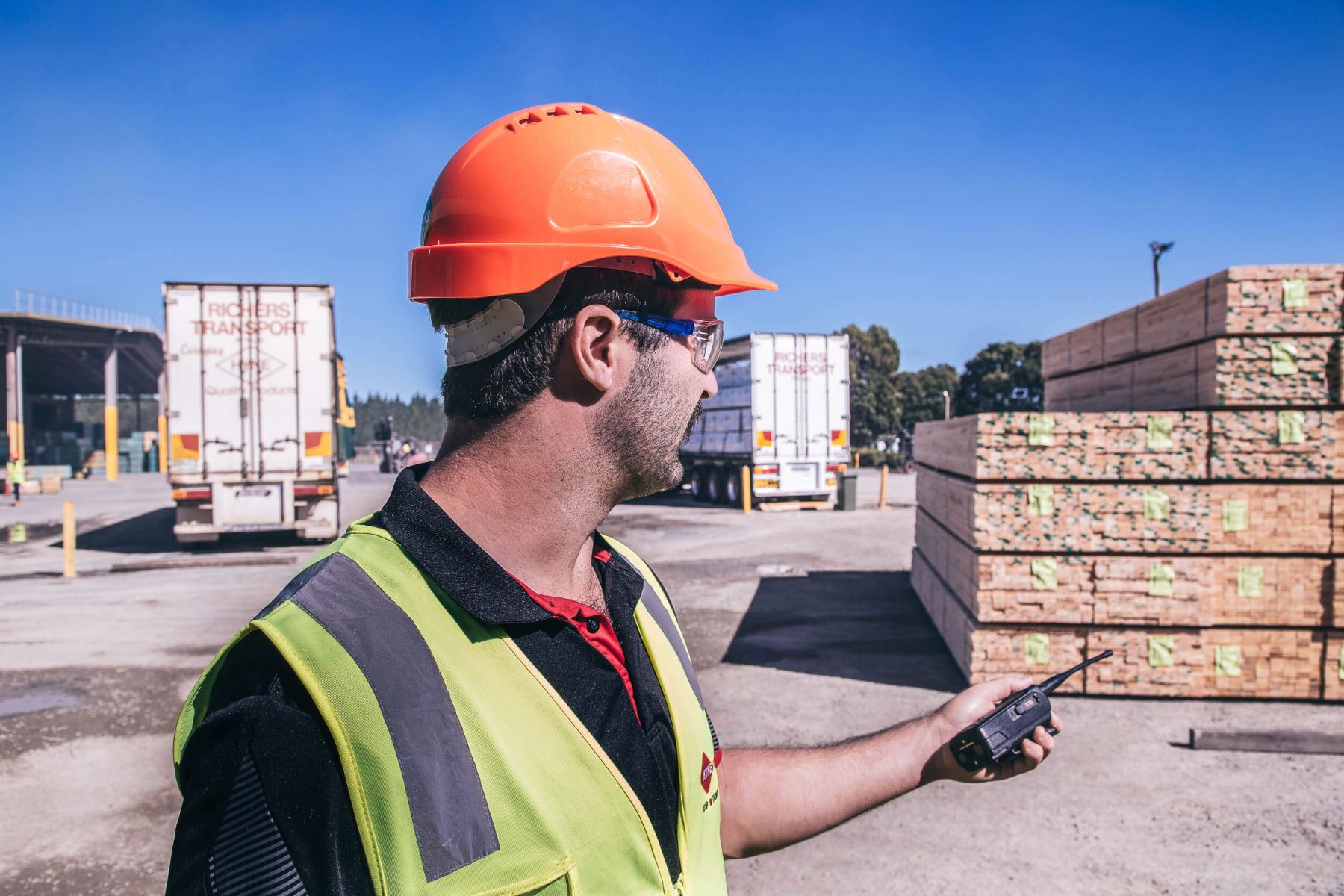 Hyne Timber workers in despatch yard