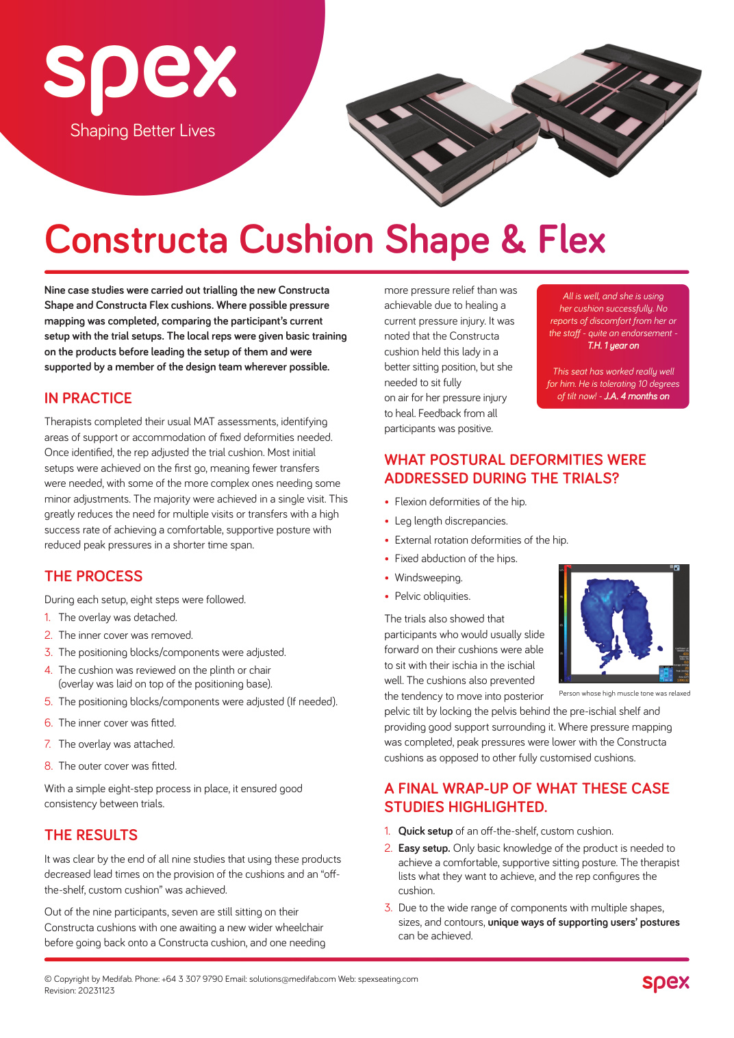 Spex Constructa Flex Cushion brochure