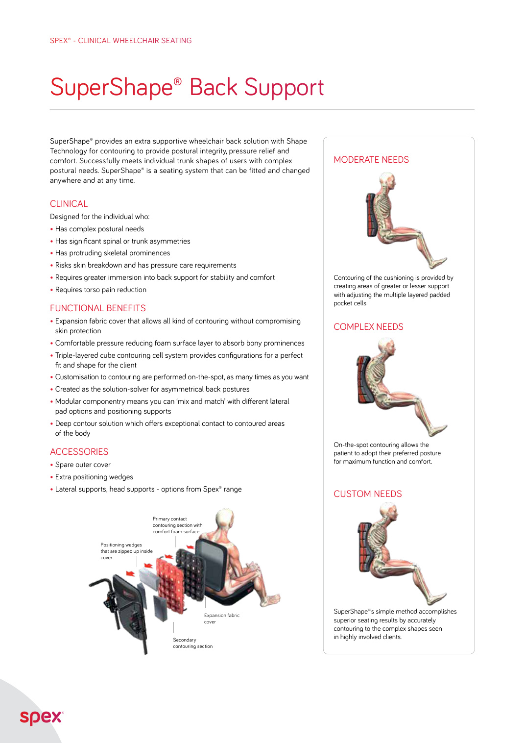 Spex SuperShape Back Support brochure