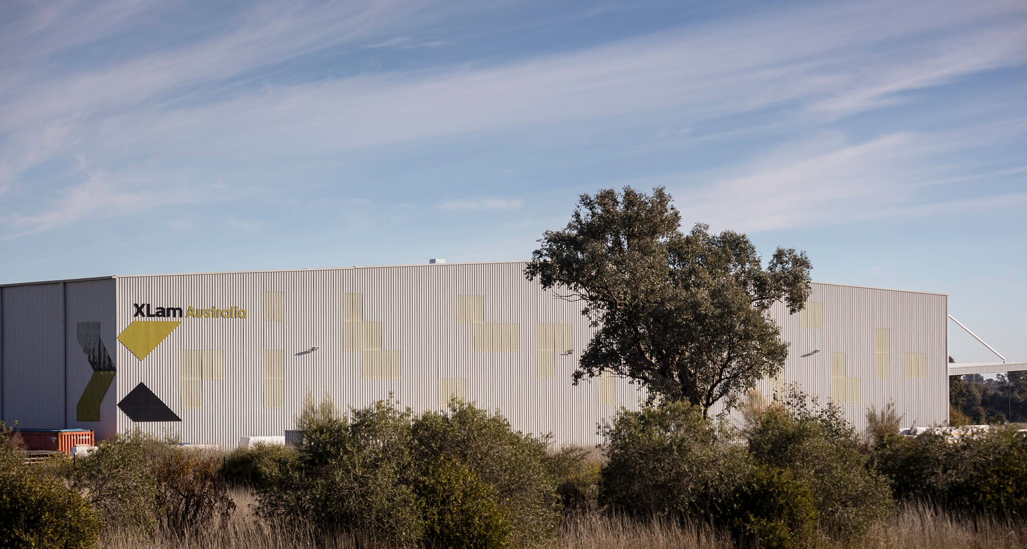 XLam CLT production shed outside view