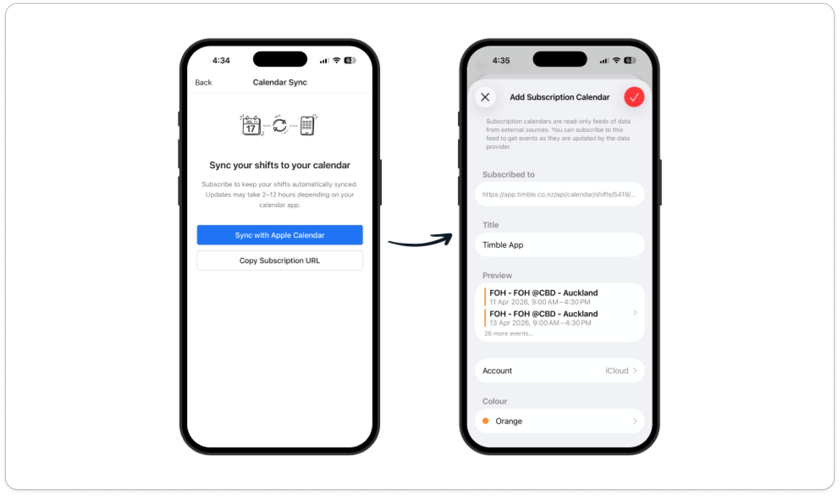 The subscribe confirmation on a current iPhone, with Subscribe highlighted