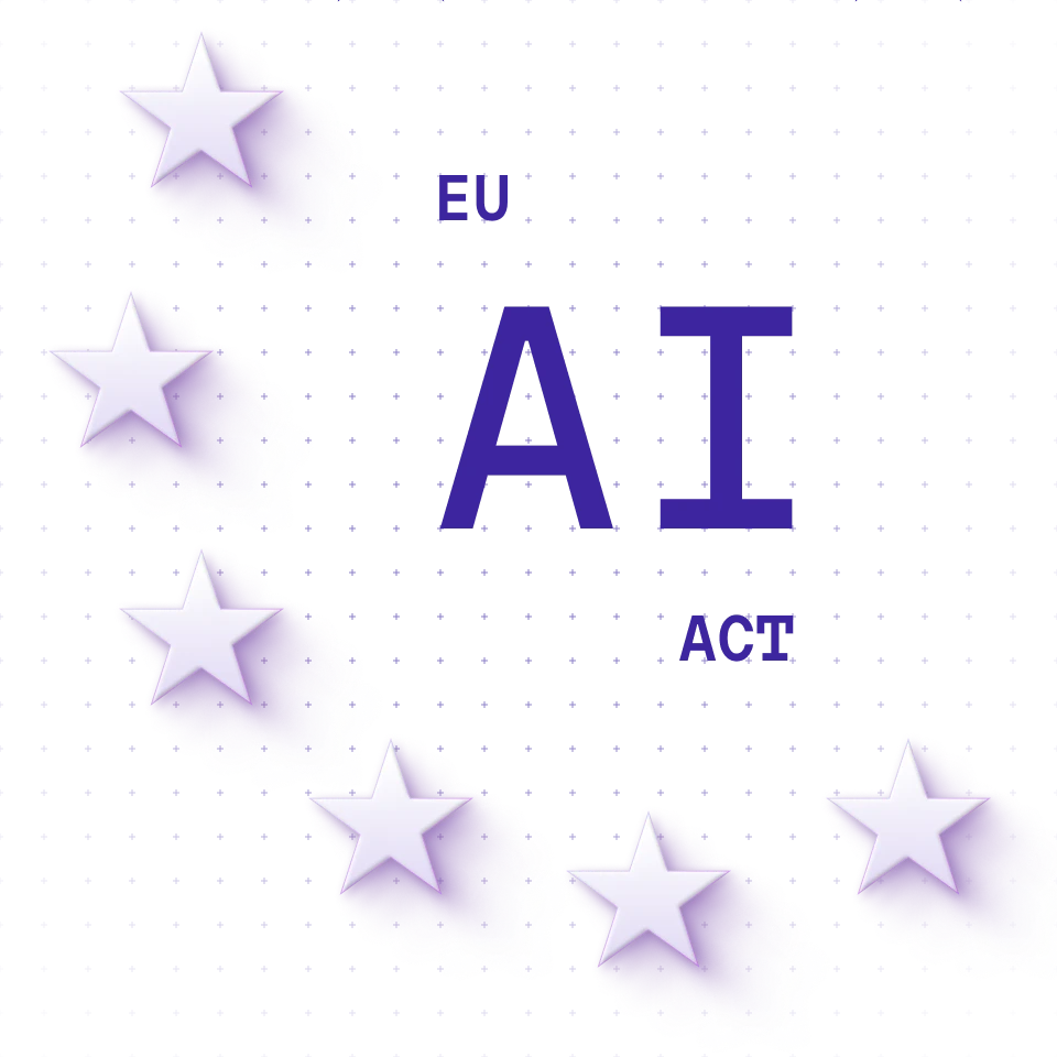 EU AI Act Illustration mit Sternen zur Darstellung europäischer Regeln für künstliche Intelligenz