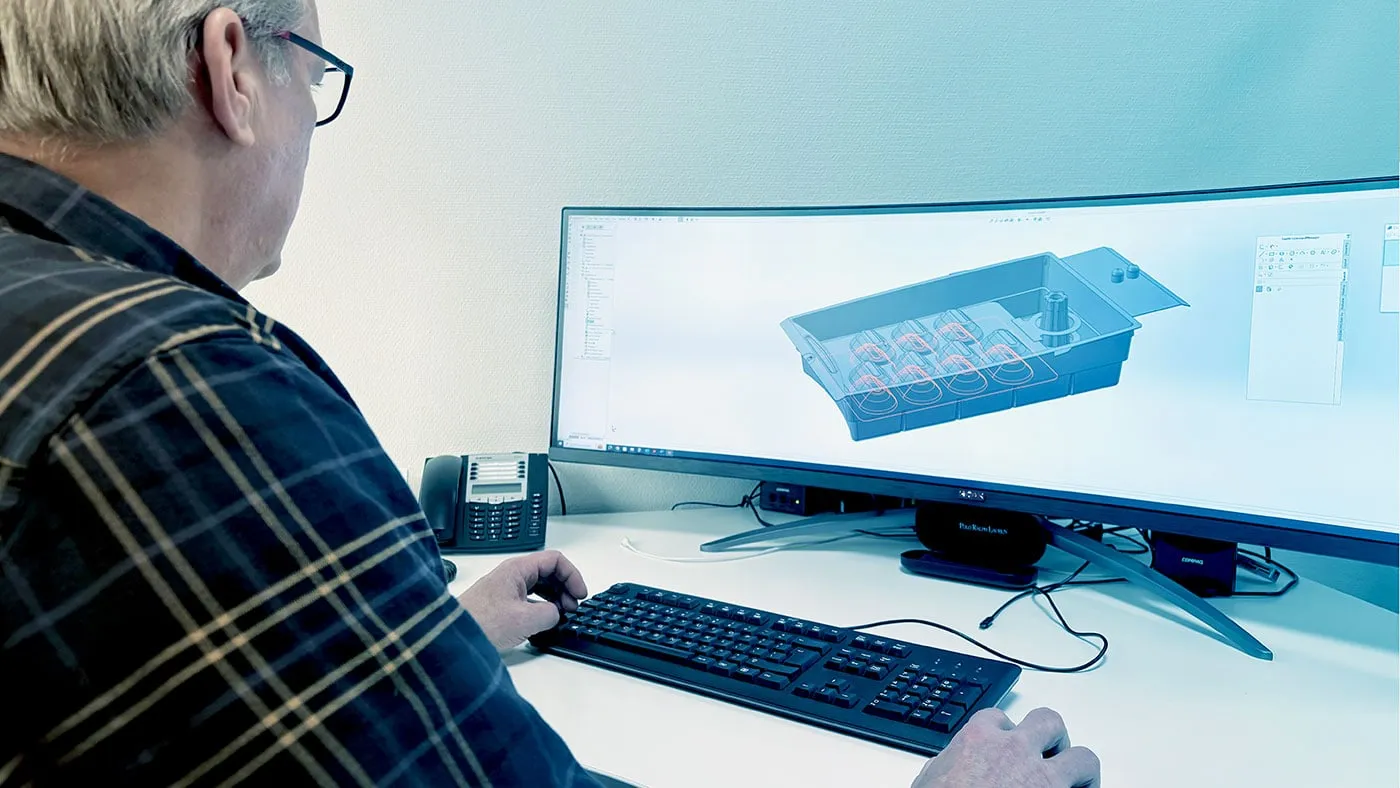 Prufung eines Verpackungsdesigns in 3D wahrend der Losungsentwicklung