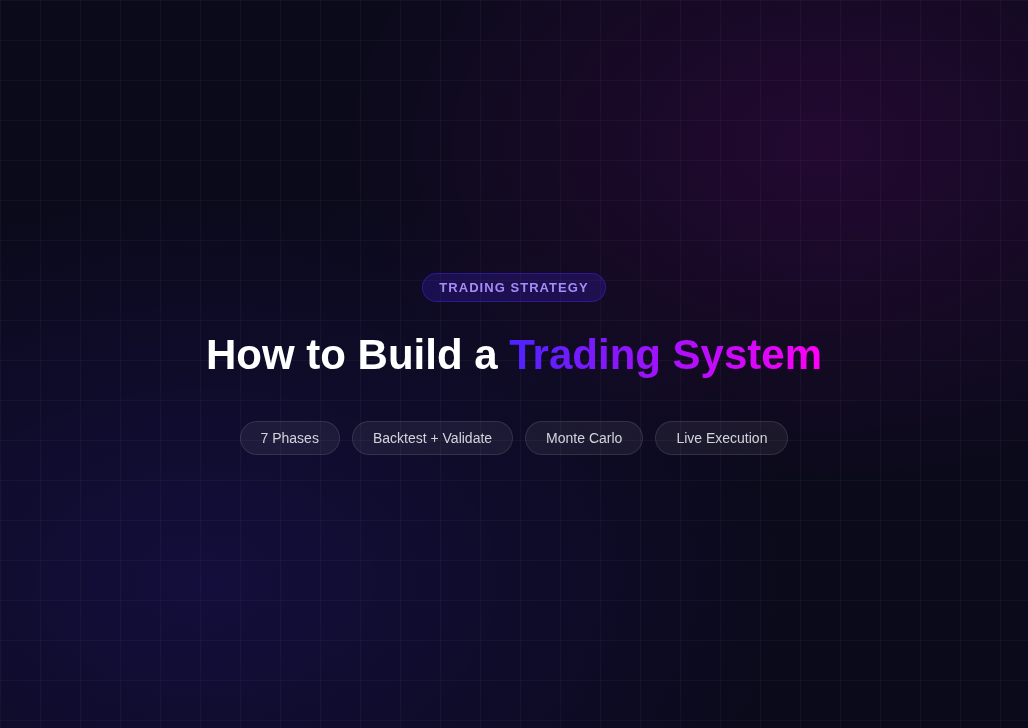 How to Build a Trading System (7-Phase Guide 2026)