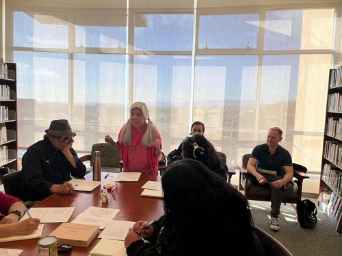 Maw Shein Win offered poetry prompts to get attendees writing.