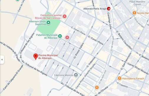 Mapa de la Piscina Municipal de Alboraya