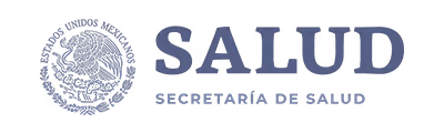 Logotipo en color gris azulado de la Secretaría de Salud del Gobierno de México, con escudo nacional.