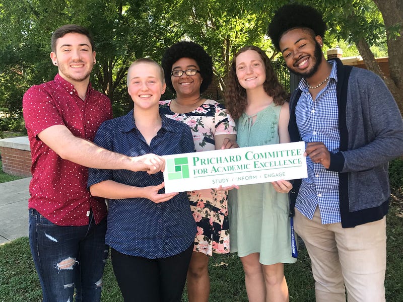 Laney (second from right) alongside other members of the Student Voice Team.