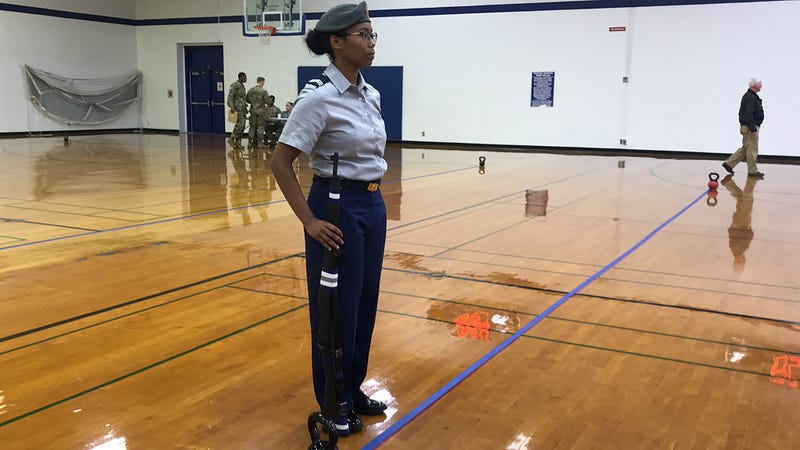 Natalie participates in exhibition competitions like the one shown here.