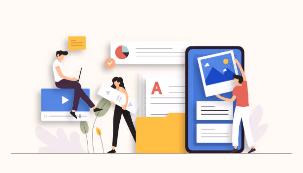 Content Marketing Related Vector Illustration. Flat Modern Design Content Marketing Related Vector Illustration. Flat Modern Design for Web Page, Banner, Presentation etc. build website stock illustrations