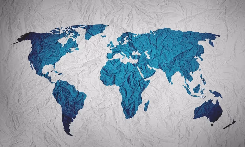 Map Of The World, Background, Paper, Colour, Blue