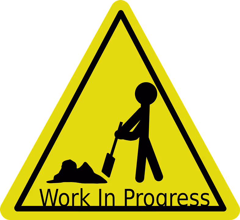 Work-In-Progress, Sign, Activity, Workers, Road, Shovel