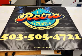 Retro Drain Cleaning Banner