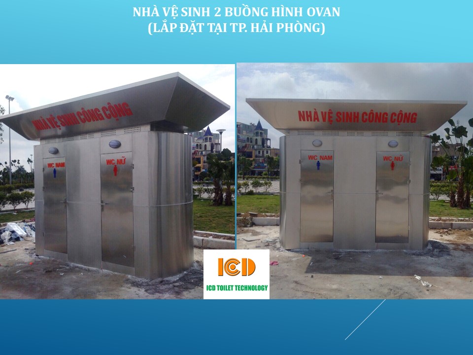 Nhà vệ sinh công cộng thông minh 2 buồng ovan