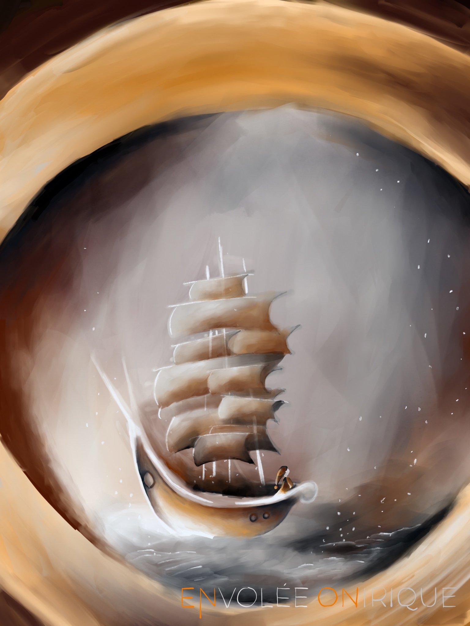 Digital Art - Procreate - Watercolor - Illustration - 

Digital Illustration by Annika Richter designed in Procreate belonging to the Series calles "A phantastic journey". 

These images show different aspects of inner and outer travel taking you into a world inside your mind. To travel means to change. According to the artist, life itself can be interpreted as a kind of journey, making the adventures of inner and outer travel a kind of mirror to the omnipresent change in life itself. 

Though a lense we are spotting a ship which is far away and sailing toward us. 

