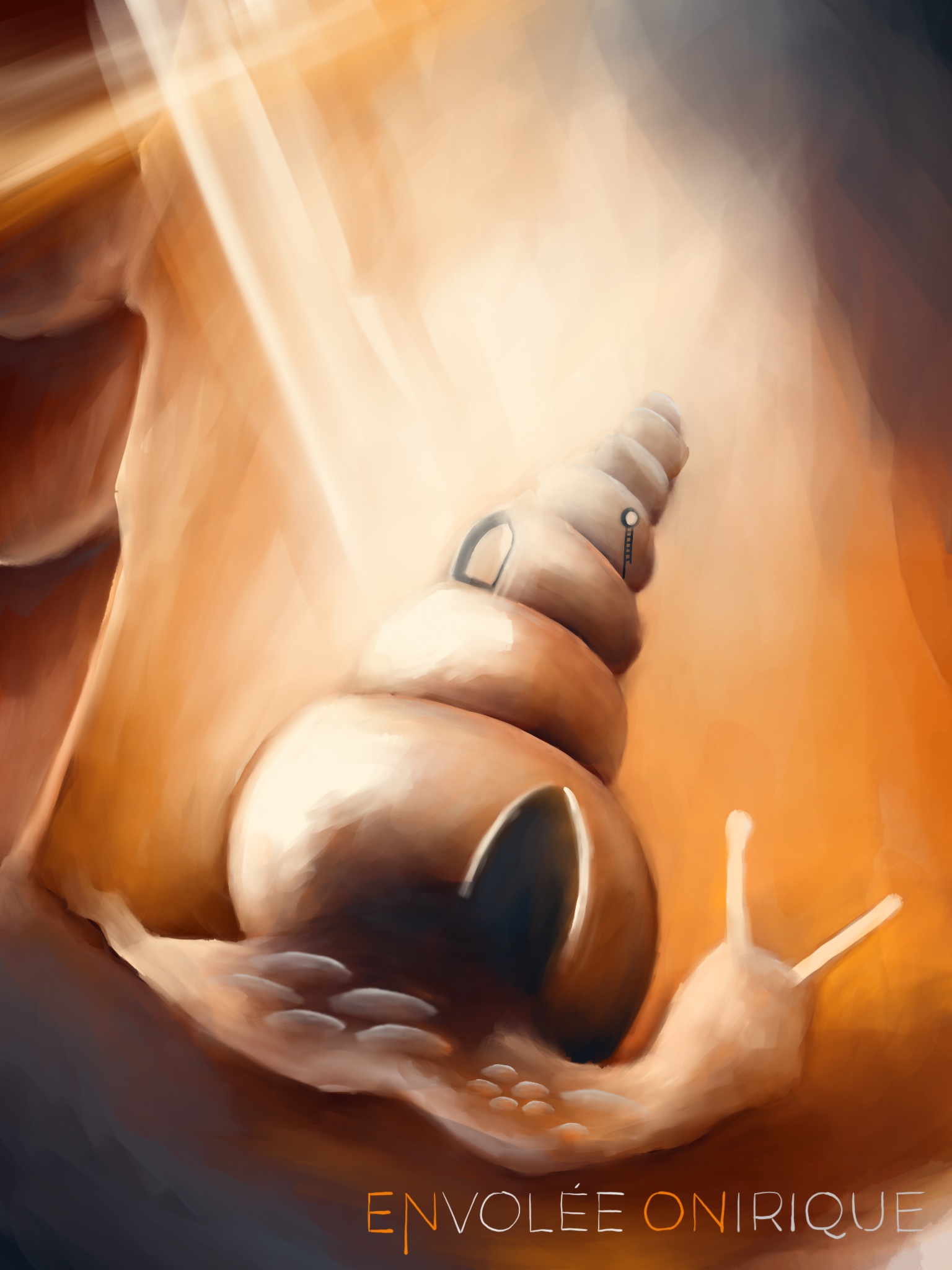 Digital Art - Procreate - Watercolor - Illustration - 

Digital Illustration by Annika Richter designed in Procreate belonging to the Series calles "A phantastic journey". 

These images show different aspects of inner and outer travel taking you into a world inside your mind. To travel means to change. According to the artist, life itself can be interpreted as a kind of journey, making the adventures of inner and outer travel a kind of mirror to the omnipresent change in life itself. 

A slug with an accessible house is traveling slowly to new adventures. They bring eveything they need with them, as are slow but always moving.  
