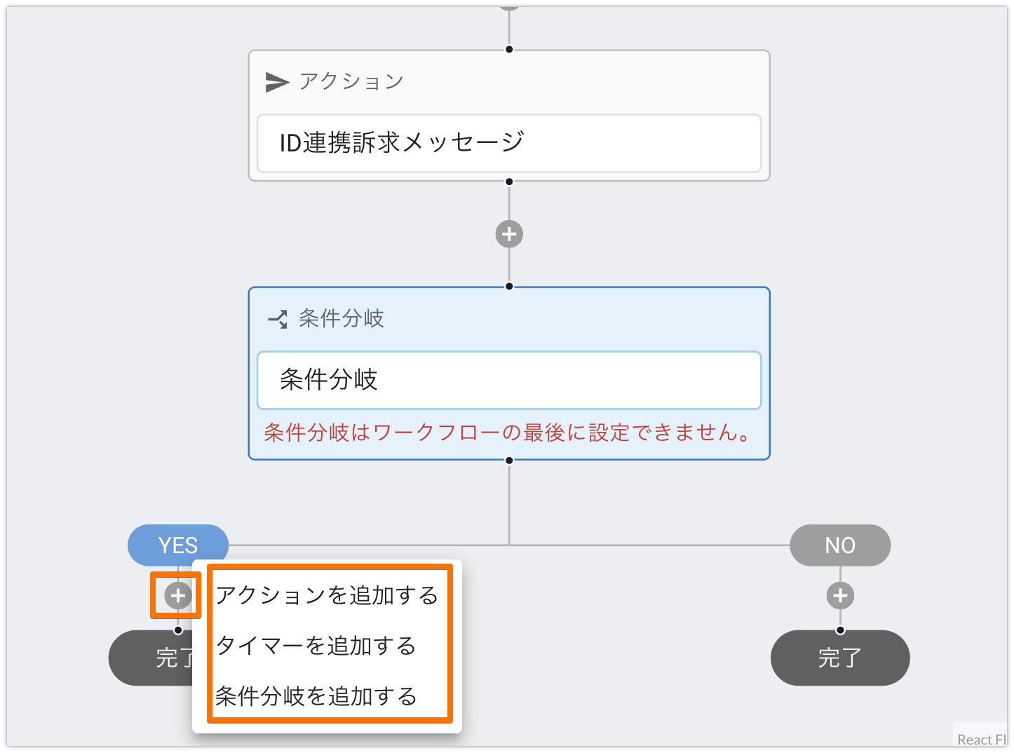 トリガー＆アクション：条件分岐
