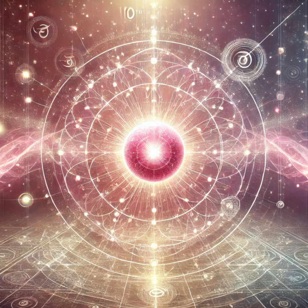 10 dimensionale zieledeel met roze kosmische straal