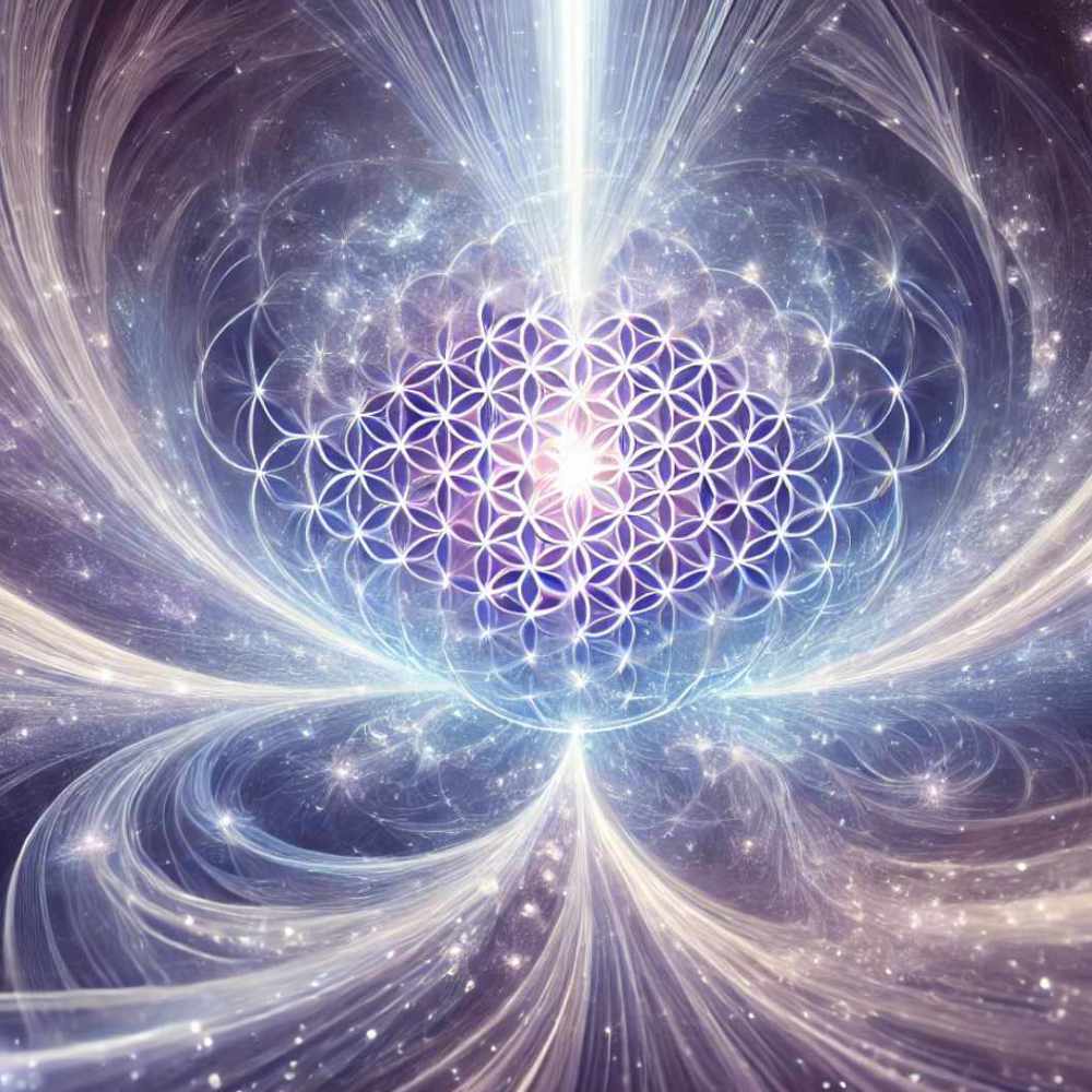 Lavendel blauwe zieledeel met kosmische straal