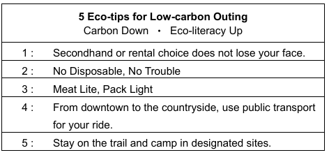 5 Eco-tips for Low-carbon Outing