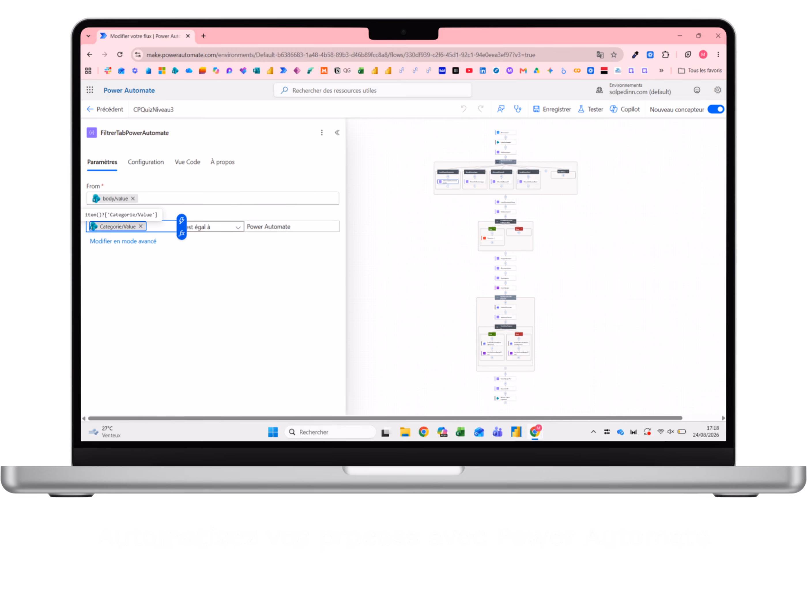 mockup power platform - power automate - Solpedinn