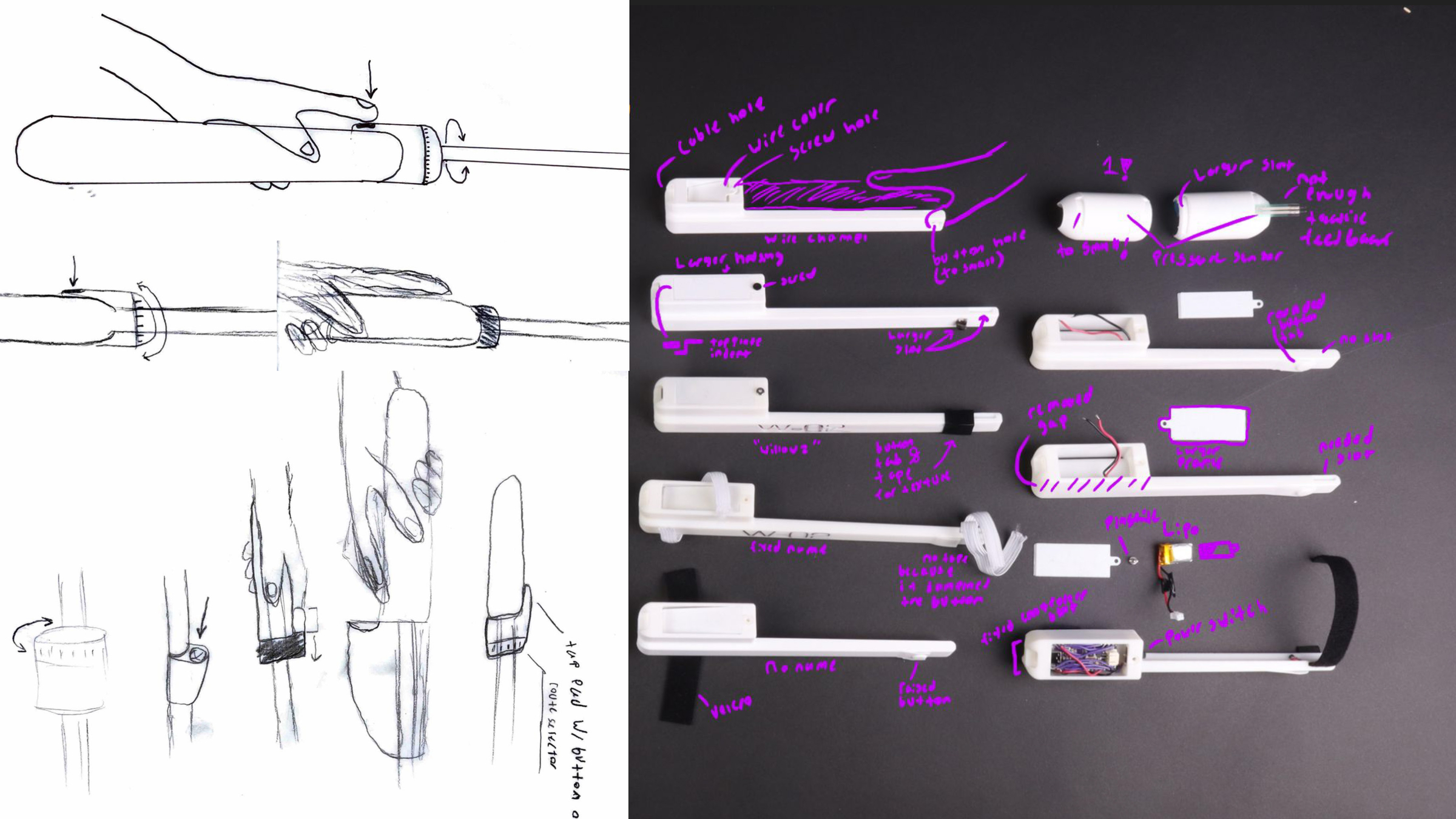 Sketches and physical prototypes