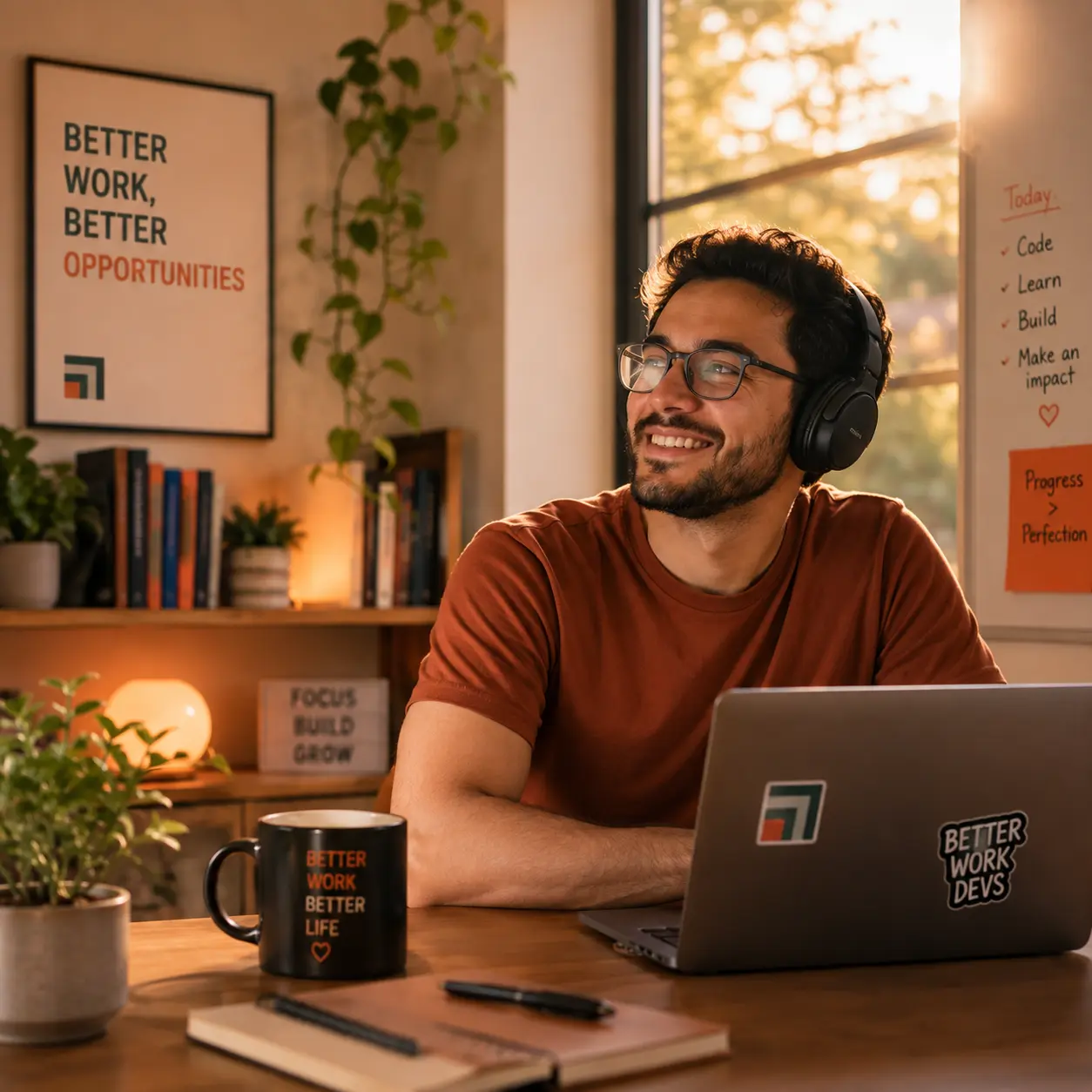 Software developer working remotely