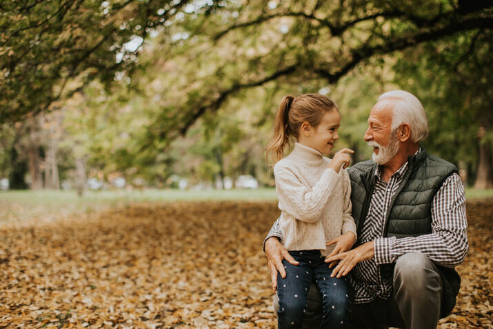 Grandfather with granddaughter