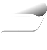 Abstract stylized letter F logo with a gradient silver and white design on a black background.