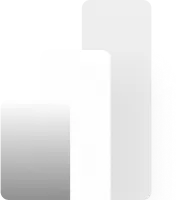 Three vertically aligned rounded rectangles with a gradient from dark gray to white, increasing in height from left to right.