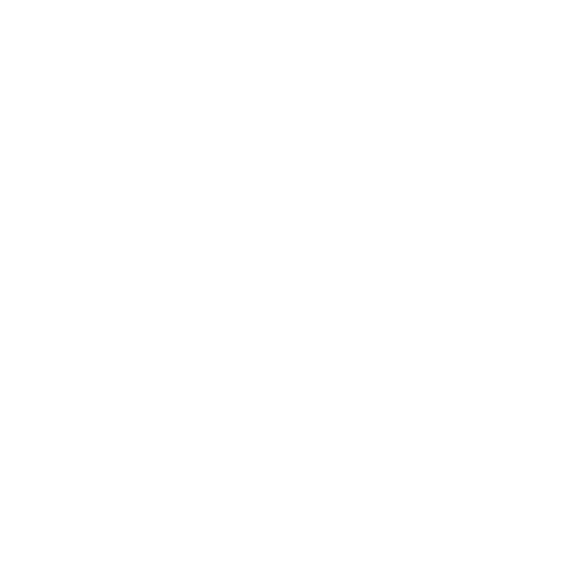 White construction crane lifting a load next to a factory building icon on black background.