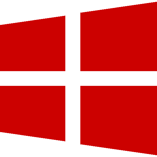 Microsoft Windows logo with four red quadrants forming a window shape.