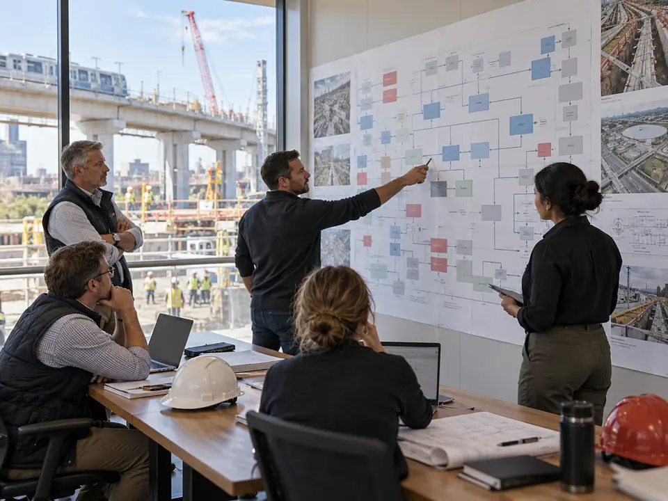 Infrastructure leaders mapping processes before an ERP selection