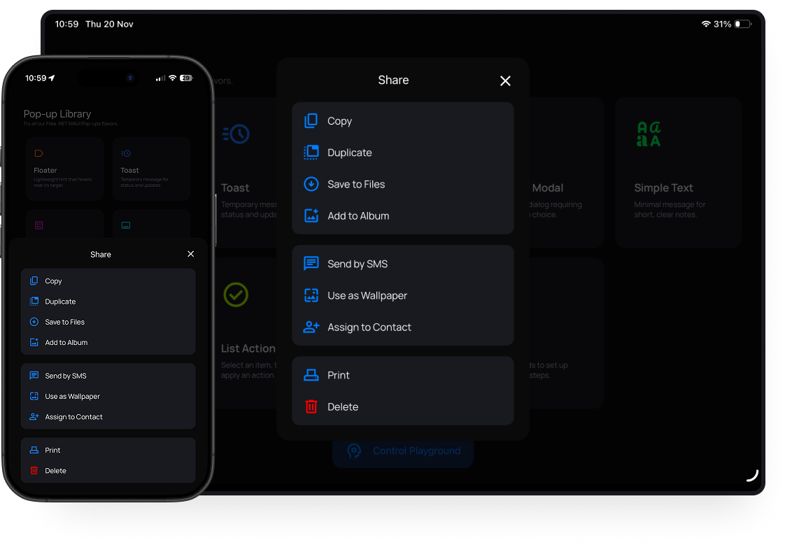 Popups mockup