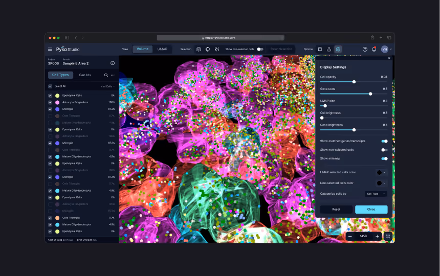 Stellaromics web dashboard interface for instrument monitoring and data visualization