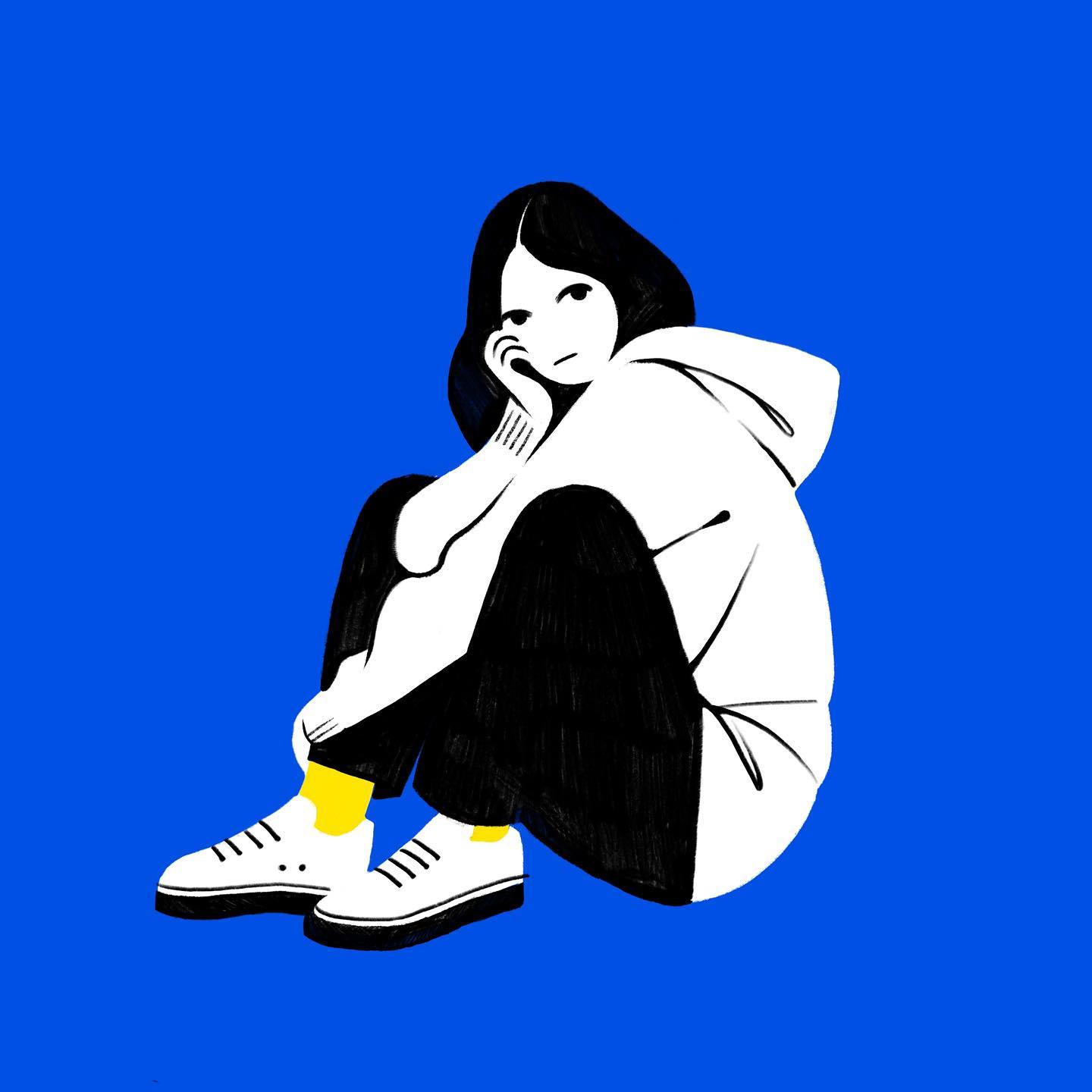 Untitled Blue Sitting