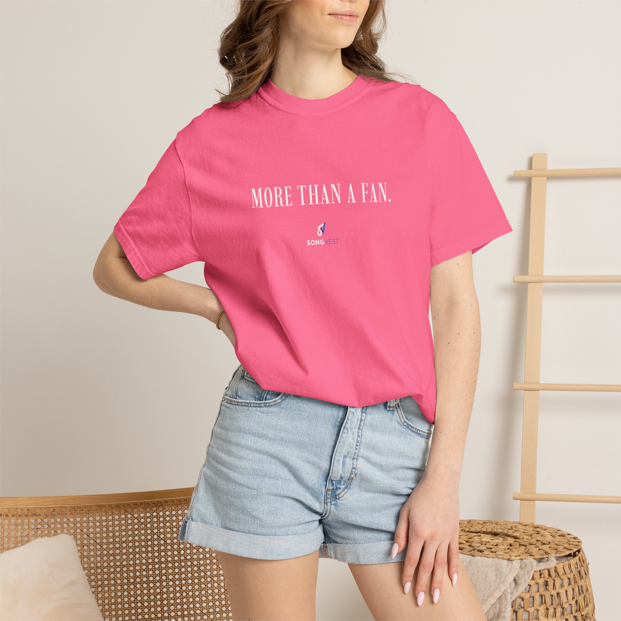 More than a fan t-shirt worn by female model