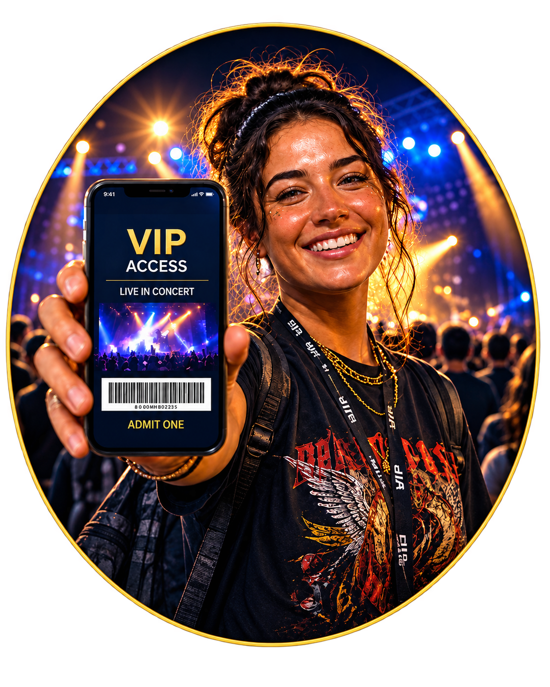 VIP SuperFan holding a digital concert access pass