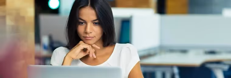 Woman working on laptop
