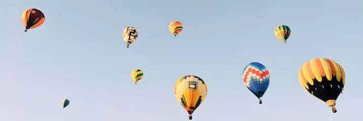 Hot air balloons with blue sky
