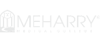 Logo of Meharry Medical College featuring a stylized 'M' within a shield above the college name.