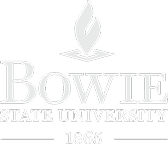 Bowie State University logo with a stylized flame above the university name and the year 1865 below.