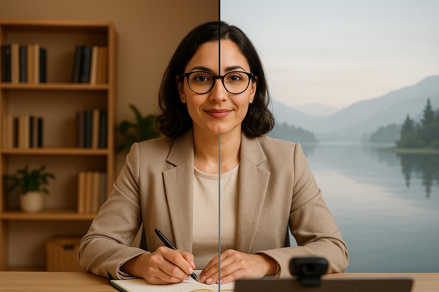 Virtual Backgrounds vs. Real Backgrounds for Therapy