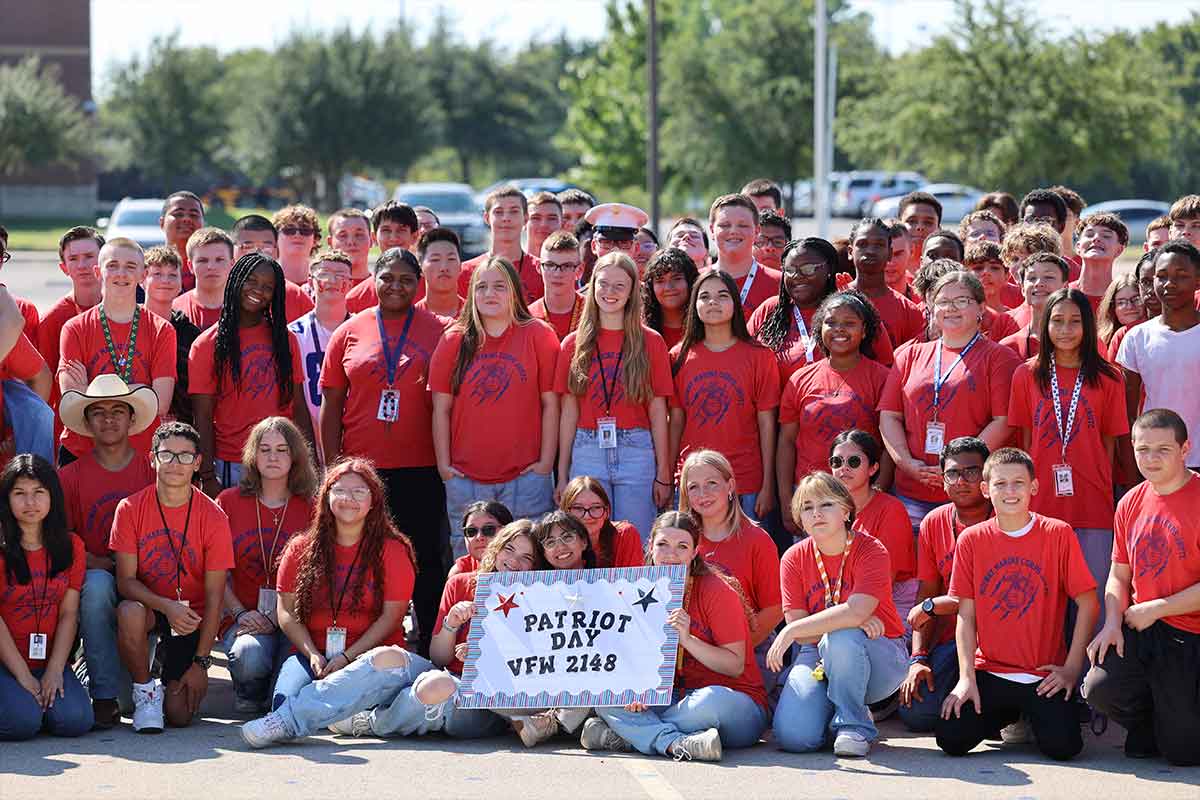 Midway High School’s Marine Corps Junior ROTC students on Patriot Day.