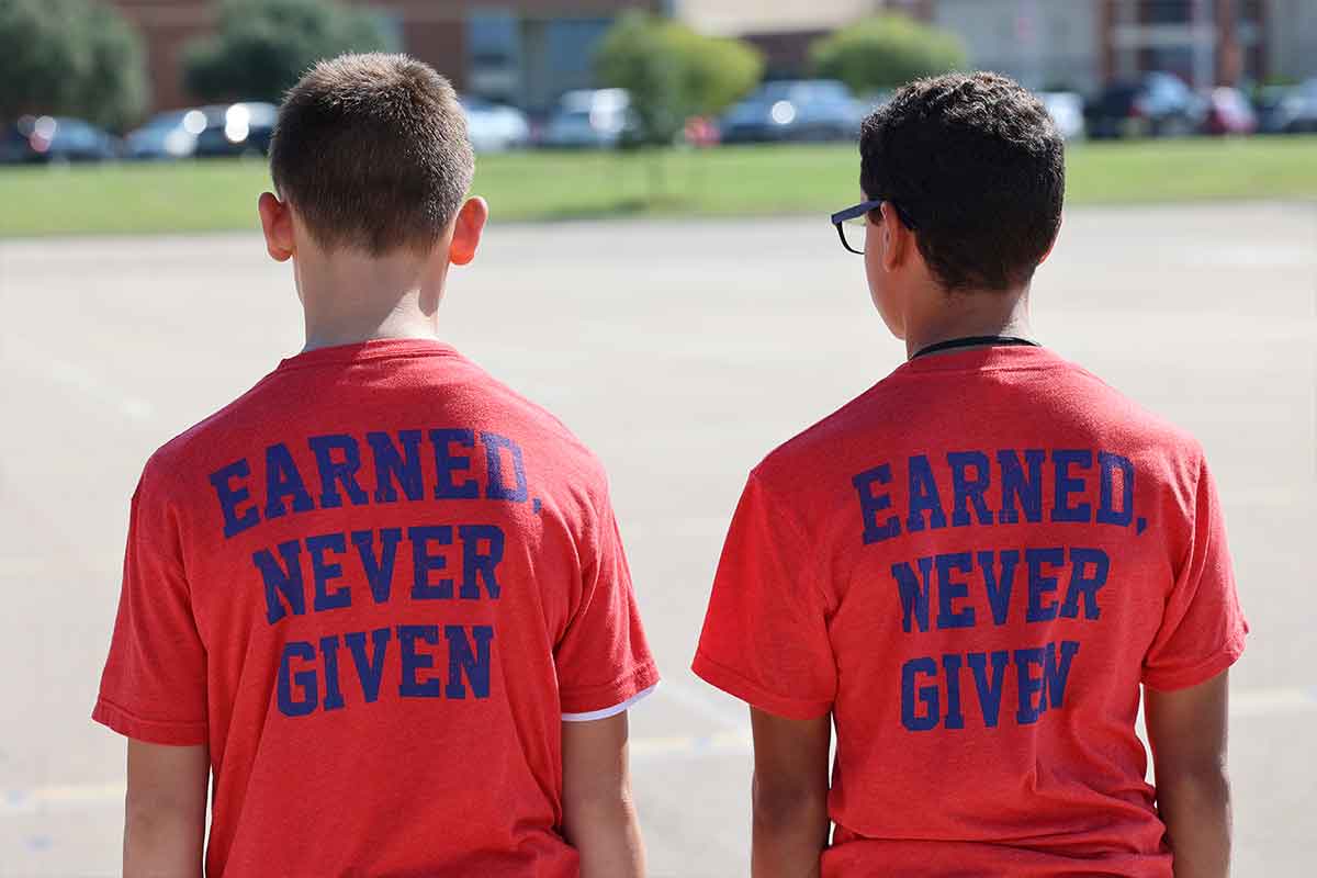 Midway High School’s Marine Corps Junior ROTC students on Patriot Day.
