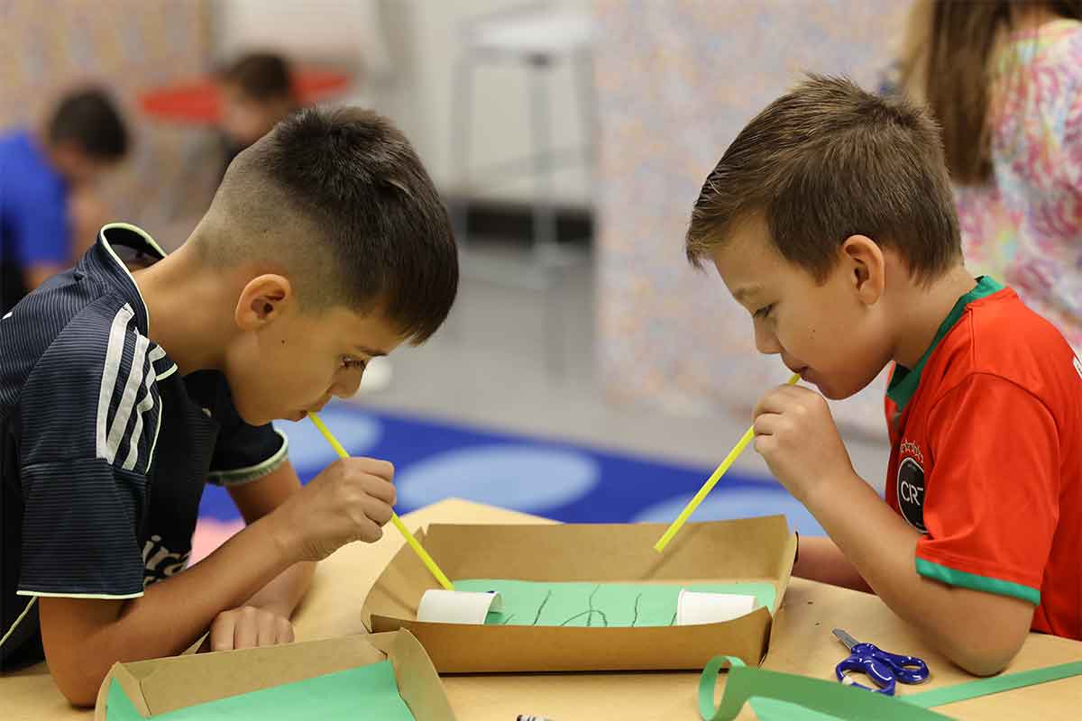 Student working on STEM project