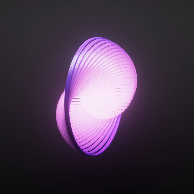 Glowing violet rings in dark space, 3D animation for the Refokus hype video