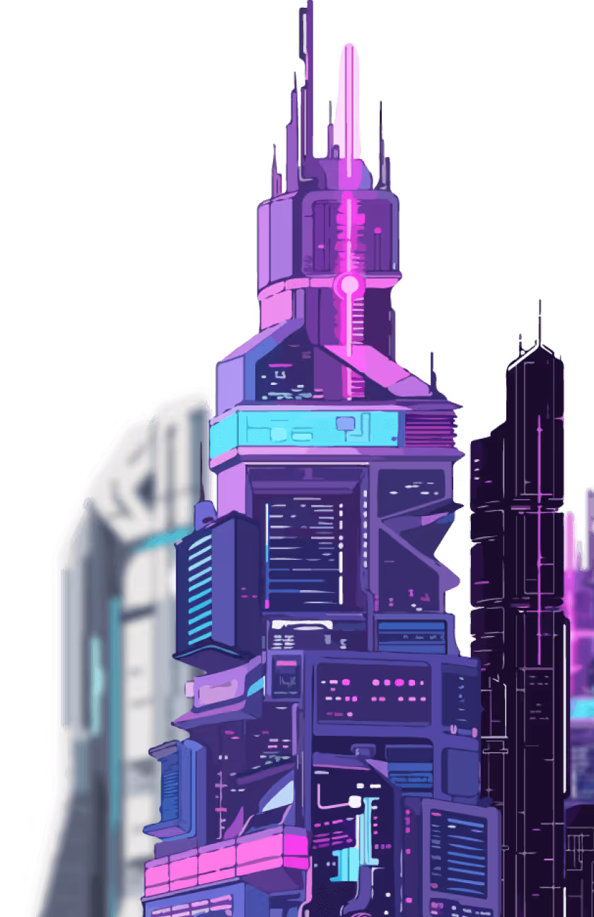 drawing of tall buildings