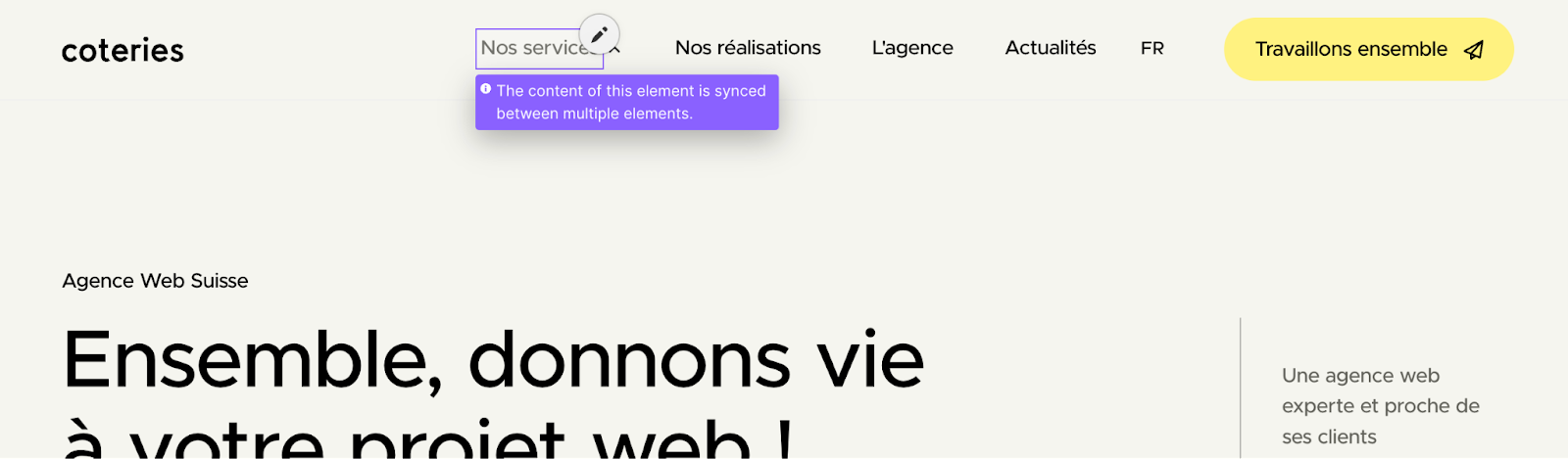 Editer les composants avec Webflow